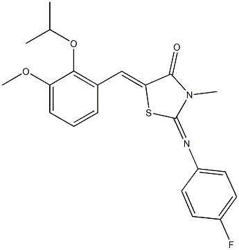 2-[(4-fluorophenyl)imino]-5-(2-isopropoxy-3-methoxybenzylidene)-3-methyl-1,3-thiazolidin-4-one|