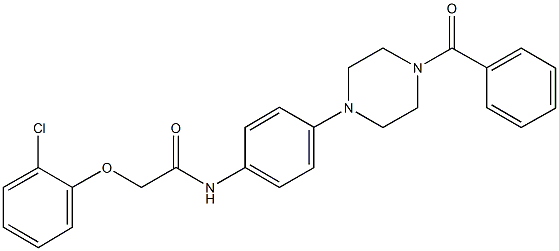 N-[4-(4-benzoyl-1-piperazinyl)phenyl]-2-(2-chlorophenoxy)acetamide 化学構造式