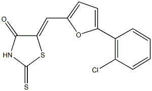 5-{[5-(2-chlorophenyl)-2-furyl]methylene}-2-thioxo-1,3-thiazolidin-4-one Structure