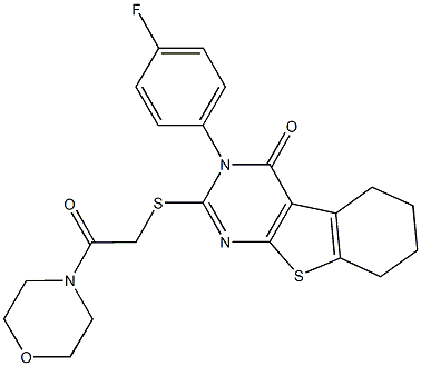 3-(4-fluorophenyl)-2-{[2-(4-morpholinyl)-2-oxoethyl]sulfanyl}-5,6,7,8-tetrahydro[1]benzothieno[2,3-d]pyrimidin-4(3H)-one Structure