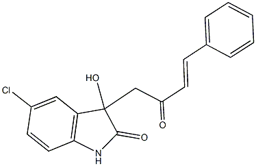 5-chloro-3-hydroxy-3-(2-oxo-4-phenyl-3-butenyl)-1,3-dihydro-2H-indol-2-one,,结构式