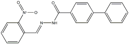 N'-{2-nitrobenzylidene}[1,1'-biphenyl]-4-carbohydrazide 结构式