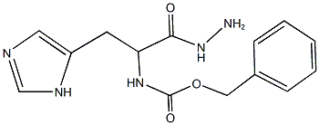 benzyl 2-hydrazino-1-(1H-imidazol-5-ylmethyl)-2-oxoethylcarbamate 化学構造式