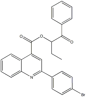 1-benzoylpropyl 2-(4-bromophenyl)-4-quinolinecarboxylate Structure