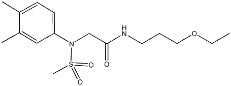 2-[3,4-dimethyl(methylsulfonyl)anilino]-N-(3-ethoxypropyl)acetamide Structure