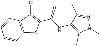 3-chloro-N-(1,3,5-trimethyl-1H-pyrazol-4-yl)-1-benzothiophene-2-carboxamide