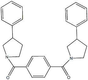 3-phenyl-1-{4-[(3-phenyl-1-pyrrolidinyl)carbonyl]benzoyl}pyrrolidine Structure