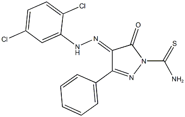 4-[(2,5-dichlorophenyl)hydrazono]-5-oxo-3-phenyl-4,5-dihydro-1H-pyrazole-1-carbothioamide 化学構造式