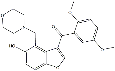 (2,5-dimethoxyphenyl)[5-hydroxy-4-(4-morpholinylmethyl)-1-benzofuran-3-yl]methanone Structure