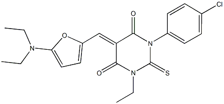 1-(4-chlorophenyl)-5-{[5-(diethylamino)-2-furyl]methylene}-3-ethyl-2-thioxodihydropyrimidine-4,6(1H,5H)-dione