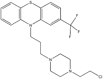 10-{3-[4-(2-chloroethyl)-1-piperazinyl]propyl}-2-(trifluoromethyl)-10H-phenothiazine,,结构式