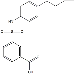 3-[(4-butylanilino)sulfonyl]benzoic acid,,结构式