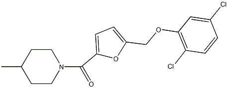 2,5-dichlorophenyl {5-[(4-methyl-1-piperidinyl)carbonyl]-2-furyl}methyl ether Structure