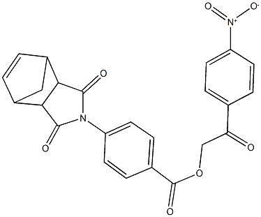 2-{4-nitrophenyl}-2-oxoethyl 4-(3,5-dioxo-4-azatricyclo[5.2.1.0~2,6~]dec-8-en-4-yl)benzoate,,结构式