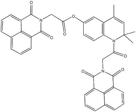 1-[(1,3-dioxo-1H-benzo[de]isoquinolin-2(3H)-yl)acetyl]-2,2,4-trimethyl-1,2-dihydro-6-quinolinyl (1,3-dioxo-1H-benzo[de]isoquinolin-2(3H)-yl)acetate Structure