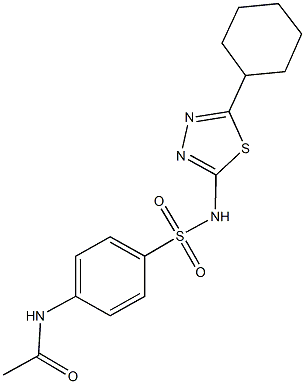 N-(4-{[(5-cyclohexyl-1,3,4-thiadiazol-2-yl)amino]sulfonyl}phenyl)acetamide 结构式