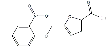 5-({2-nitro-4-methylphenoxy}methyl)-2-furoic acid 化学構造式