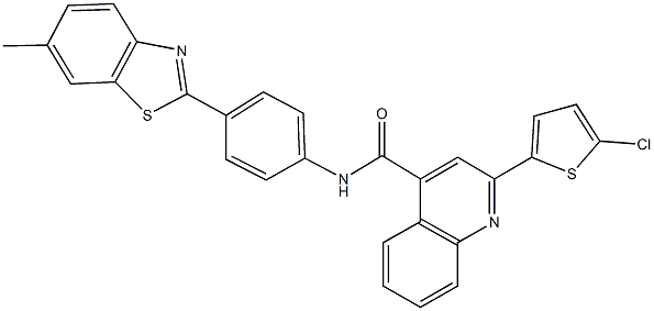 2-(5-chloro-2-thienyl)-N-[4-(6-methyl-1,3-benzothiazol-2-yl)phenyl]-4-quinolinecarboxamide|