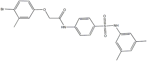 2-(4-bromo-3-methylphenoxy)-N-{4-[(3,5-dimethylanilino)sulfonyl]phenyl}acetamide 化学構造式