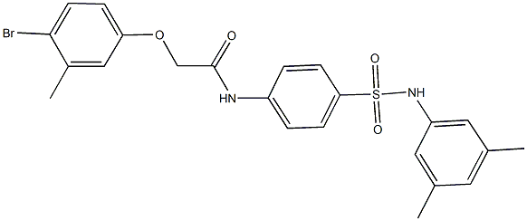 2-(4-bromo-3-methylphenoxy)-N-{4-[(3,5-dimethylanilino)sulfonyl]phenyl}acetamide,,结构式