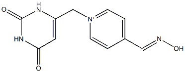 1-[(2,6-dioxo-1,2,3,6-tetrahydro-4-pyrimidinyl)methyl]-4-[(hydroxyimino)methyl]pyridinium Struktur
