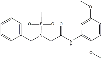 2-[benzyl(methylsulfonyl)amino]-N-(2,5-dimethoxyphenyl)acetamide 结构式