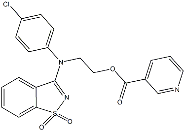 2-[4-chloro(1,1-dioxido-1,2-benzisothiazol-3-yl)anilino]ethyl nicotinate 化学構造式