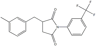 3-(3-methylbenzyl)-1-[3-(trifluoromethyl)phenyl]pyrrolidine-2,5-dione,,结构式