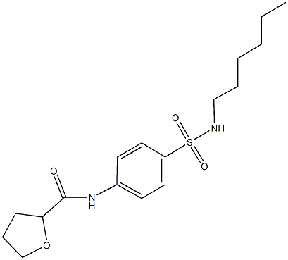 N-{4-[(hexylamino)sulfonyl]phenyl}tetrahydro-2-furancarboxamide Structure