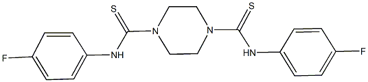 N~1~,N~4~-bis(4-fluorophenyl)-1,4-piperazinedicarbothioamide Structure