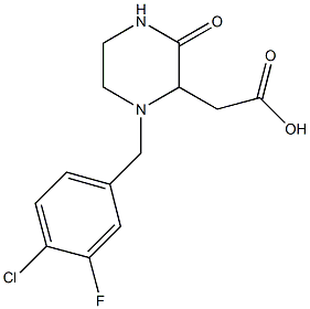 [1-(4-chloro-3-fluorobenzyl)-3-oxo-2-piperazinyl]acetic acid 结构式
