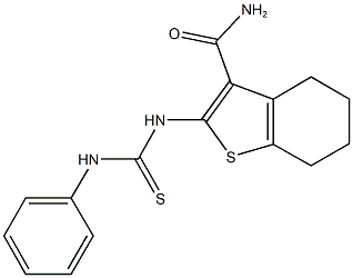 2-[(anilinocarbothioyl)amino]-4,5,6,7-tetrahydro-1-benzothiophene-3-carboxamide Struktur