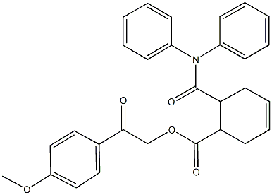 2-(4-methoxyphenyl)-2-oxoethyl 6-[(diphenylamino)carbonyl]-3-cyclohexene-1-carboxylate 结构式