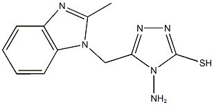 4-amino-5-[(2-methyl-1H-benzimidazol-1-yl)methyl]-4H-1,2,4-triazol-3-yl hydrosulfide 结构式