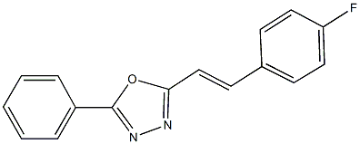 2-[2-(4-fluorophenyl)vinyl]-5-phenyl-1,3,4-oxadiazole Struktur