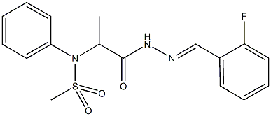 N-{2-[2-(2-fluorobenzylidene)hydrazino]-1-methyl-2-oxoethyl}-N-phenylmethanesulfonamide Struktur