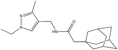 2-(1-adamantyl)-N-[(1-ethyl-3-methyl-1H-pyrazol-4-yl)methyl]acetamide 结构式
