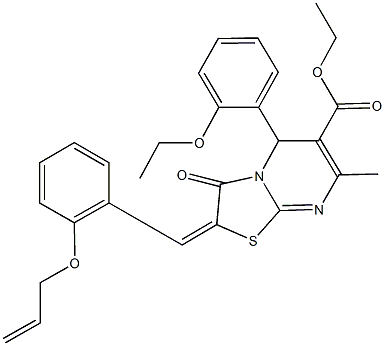 ethyl 2-[2-(allyloxy)benzylidene]-5-(2-ethoxyphenyl)-7-methyl-3-oxo-2,3-dihydro-5H-[1,3]thiazolo[3,2-a]pyrimidine-6-carboxylate 结构式