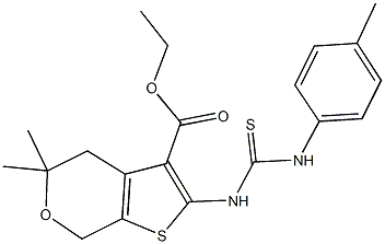 ethyl 5,5-dimethyl-2-[(4-toluidinocarbothioyl)amino]-4,7-dihydro-5H-thieno[2,3-c]pyran-3-carboxylate|