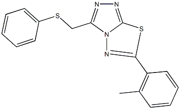 [6-(2-methylphenyl)[1,2,4]triazolo[3,4-b][1,3,4]thiadiazol-3-yl]methyl phenyl sulfide Struktur