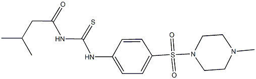 N-(3-methylbutanoyl)-N'-{4-[(4-methyl-1-piperazinyl)sulfonyl]phenyl}thiourea,,结构式