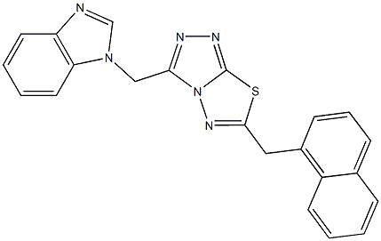 1-{[6-(1-naphthylmethyl)[1,2,4]triazolo[3,4-b][1,3,4]thiadiazol-3-yl]methyl}-1H-benzimidazole Structure