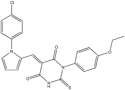 5-{[1-(4-chlorophenyl)-1H-pyrrol-2-yl]methylene}-1-(4-ethoxyphenyl)-2-thioxodihydro-4,6(1H,5H)-pyrimidinedione Structure