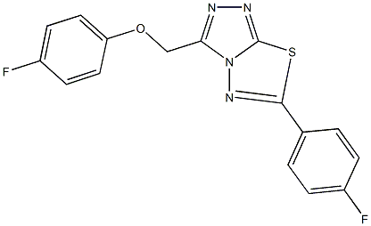 4-fluorophenyl [6-(4-fluorophenyl)[1,2,4]triazolo[3,4-b][1,3,4]thiadiazol-3-yl]methyl ether 化学構造式