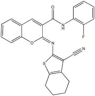 2-[(3-cyano-4,5,6,7-tetrahydro-1-benzothien-2-yl)imino]-N-(2-fluorophenyl)-2H-chromene-3-carboxamide