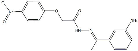 N'-[1-(3-aminophenyl)ethylidene]-2-{4-nitrophenoxy}acetohydrazide,,结构式