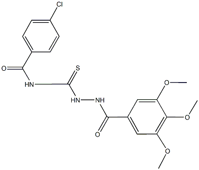 4-chloro-N-{[2-(3,4,5-trimethoxybenzoyl)hydrazino]carbothioyl}benzamide Structure