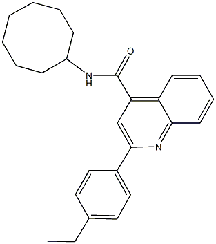 N-cyclooctyl-2-(4-ethylphenyl)-4-quinolinecarboxamide Struktur