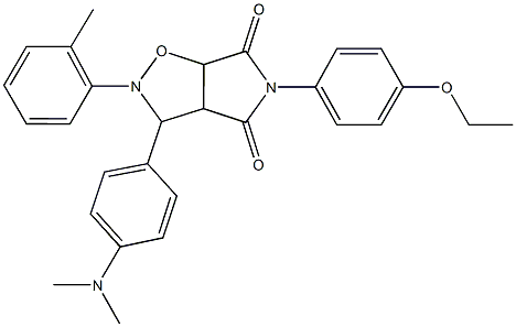3-[4-(dimethylamino)phenyl]-5-(4-ethoxyphenyl)-2-(2-methylphenyl)dihydro-2H-pyrrolo[3,4-d]isoxazole-4,6(3H,5H)-dione,,结构式