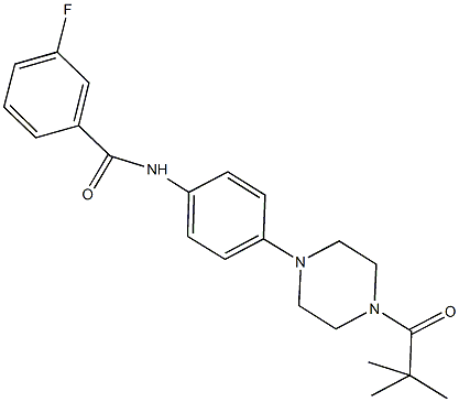N-{4-[4-(2,2-dimethylpropanoyl)-1-piperazinyl]phenyl}-3-fluorobenzamide Structure
